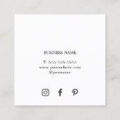 Carte De Visite Carré Consultant géométrique blanc gris-beige unique (Dos)