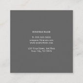 Carte De Visite Carré Consultant Gris Blanc Minimal Cool Moderne (Dos)