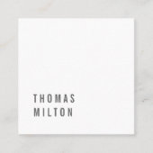 Carte De Visite Carré Consultant Gris Blanc Minimal Cool Moderne (Devant)