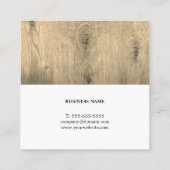 Carte De Visite Carré Consultant moderne en bois élégant (Dos)