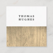 Carte De Visite Carré Consultant moderne en bois élégant (Devant)