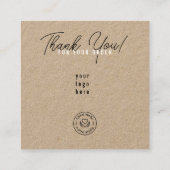 Carte De Visite Carré Cookies Care Instructions Kraft (Dos)