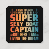 Carte De Visite Carré Cool Bateau Capitaine Pour Hommes Femmes Voilier P (Dos)