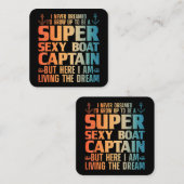 Carte De Visite Carré Cool Bateau Capitaine Pour Hommes Femmes Voilier P (Devant / Derrière)