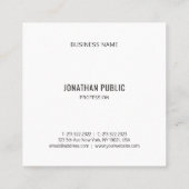 Carte De Visite Carré Cool blanc noir propre moderne élégant de modèle (Dos)