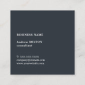 Carte De Visite Carré Cool Bleu Frais Bleu Blancs Consultant (Dos)