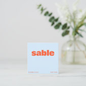 Carte De Visite Carré Cool Blue Orange Modern Aesthetic Bold Square (Debout devant)