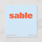 Carte De Visite Carré Cool Blue Orange Modern Aesthetic Bold Square (Devant)