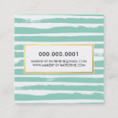 Carte De Visite Carré COOL BRUSH STROKE créatif moderne noir faux or (Dos)