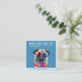 Carte De Visite Carré Cool Chien Grooming élégance carlin chien loyauté (Debout devant)