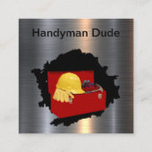 Carte De Visite Carré Cool Construction Handyman Remodelage (Devant)