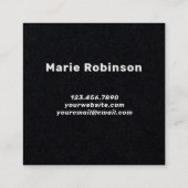 Carte De Visite Carré Cool de code QR noir et blanc rétro Super (Dos)
