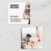 Carte De Visite Carré Cool de concepteur graphique d'images personnalisé (Devant / Derrière)