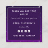 Carte De Visite Carré Cool de Merci rose et violet (Dos)