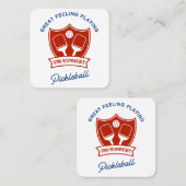 Carte De Visite Carré Cool de Pickleball design à porter (Devant / Derrière)
