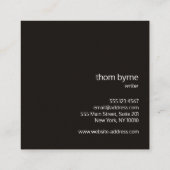 Carte De Visite Carré Cool Kraft Carré professionnel de monogramme (Dos)