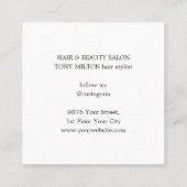 Carte De Visite Carré Cool moderne Black Rose Blue Hair Stlist (Dos)