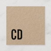 Carte De Visite Carré Cool moderne Kraft Black Monogram Consultant (Devant)