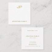 Carte De Visite Carré Cool moderne Monogramme or Smart Modèle (Devant / Derrière)