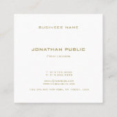 Carte De Visite Carré Cool moderne Monogramme or Smart Modèle (Dos)