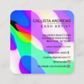 Carte De Visite Carré Cool moderne Neon Liquid Motif géométrique  (Dos)