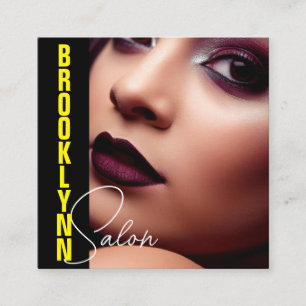 Carte De Visite Carré Cool moderne Photo Modèle Slogan jaune