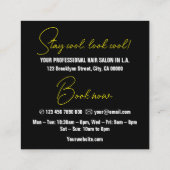 Carte De Visite Carré Cool moderne Photo Modèle Slogan jaune (Dos)