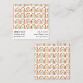 Carte De Visite Carré Cool Motif d'aquarelle simple Rainbow (Devant / Derrière)