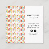 Carte De Visite Carré Cool Motif d'aquarelle simple Rainbow (Dos)