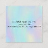 Carte De Visite Carré Cool Rainbow Holographic Ajouter votre logo (Dos)