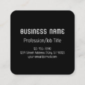 Carte De Visite Carré Cool rétro-moderne | Noir et blanc (Dos)