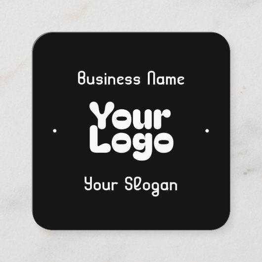 Carte De Visite Carré Cool rétro-moderne | Noir et blanc (Devant)