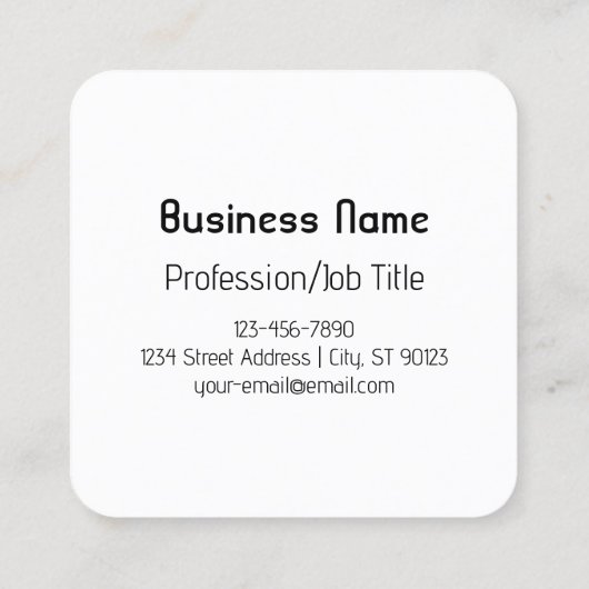 Carte De Visite Carré Cool rétro-moderne | Noir et blanc (Dos)