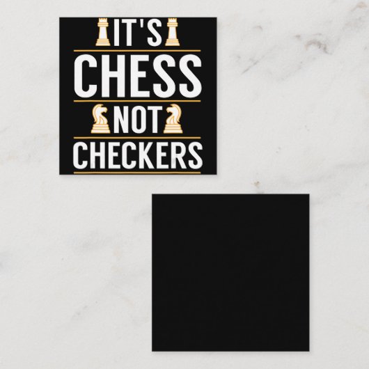 Carte De Visite Carré cool ses échecs pas checkers chèques joueurs cadea (Devant / Derrière)