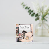 Carte De Visite Carré Cool tatouage fille illustration script tendance v (Debout devant)