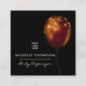 Carte De Visite Carré  Coordinateur de l'événement de ballons iridescent (Devant)