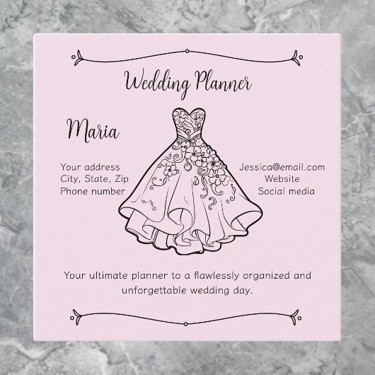 Carte De Visite Carré Coordonnateur wedding planner