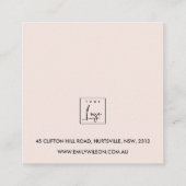 CARTE DE VISITE CARRÉ COPPER BLUSH ROSE MARBRE STUD EARRING AFFICHER LOG (Dos)