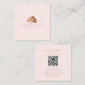 Carte De Visite Carré Coquette personnalisée Croissant rose Ribbon (Devant / Derrière)