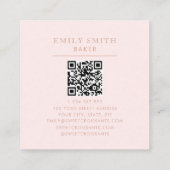 Carte De Visite Carré Coquette personnalisée Croissant rose Ribbon (Dos)