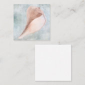 Carte De Visite Carré Coquillage dans la crème et la peinture pastel Ble (Devant / Derrière)