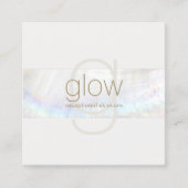 Carte De Visite Carré Coquillage de monogramme moderne blanc (Devant)