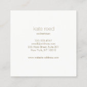 Carte De Visite Carré Coquillage de monogramme moderne blanc (Dos)