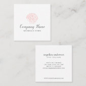 Carte De Visite Carré Coquillage rose (Devant / Derrière)