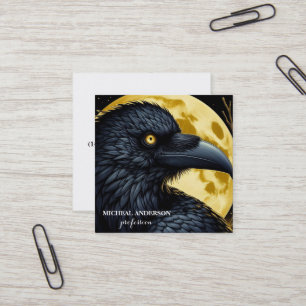 Carte De Visite Carré Corbeau noir Halloween