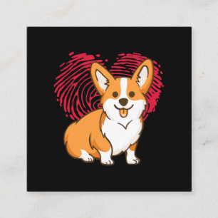 Carte De Visite Carré Corgi Heart Love Gift Corgi Valentines Day