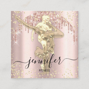 Carte De Visite Carré Corps professionnel Fitness Danse Rose Gold Drives