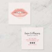 Carte De Visite Carré Cosmétologiste des lèvres roses rousses (Devant / Derrière)