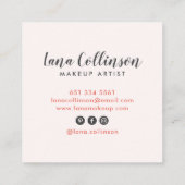 Carte De Visite Carré Cosmétologiste des lèvres roses rousses (Dos)