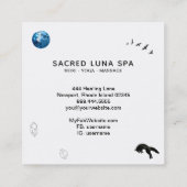 Carte De Visite Carré *~* Cosmic Blue Moon Fox Leaping Pine Tree  (Dos)